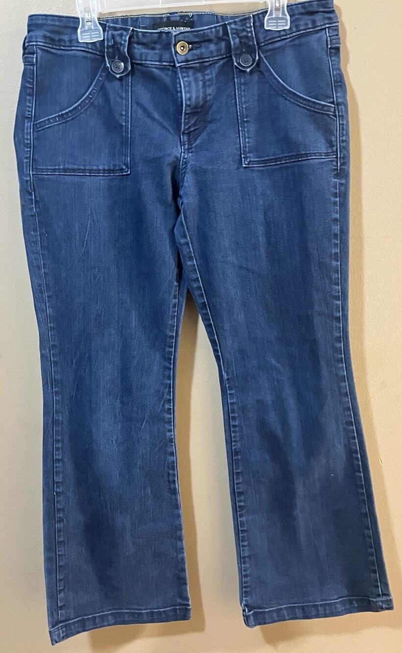 George Martha Womens 16 W36 L30 Bootcut Flare Jeans Medium‎ Wash 98% Cotton EUC